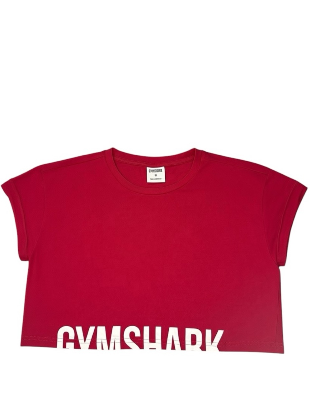 Gymshark Medium Short Sleeve Cropped Red Gym Tee Workout Athleisure Lifting